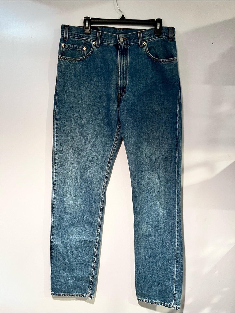 90's red tab Levi's Men's Dark Blue Straight Jeans USA made